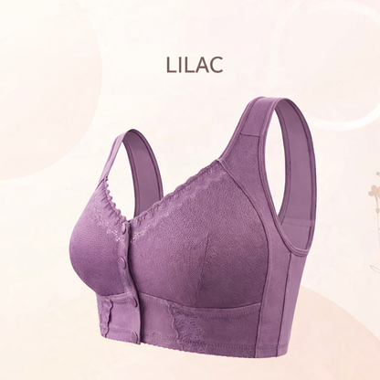 Front-Closure Wireless Bra Soft Cotton Support Women's Everyday Comfort Hook Clasp No-Underwire Plus Size Full Coverage