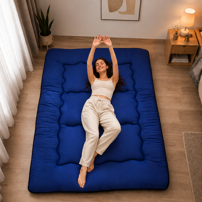 Matelas de sol pliable de 10 cm d'épaisseur, futon japonais enroulable, matelas pliant matelassé lavable