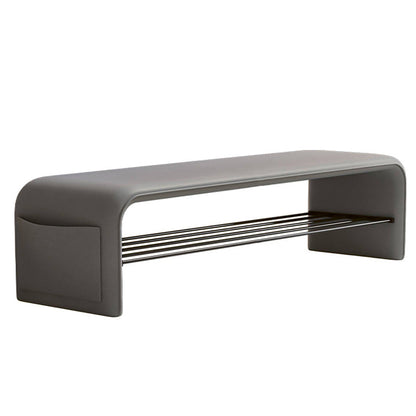 Upholstered Seating Bench 39 in Faux Leather Carbon Steel Frame Hallway Bedroom Furniture Accent Stool for Entryway Living Room Armless Gues