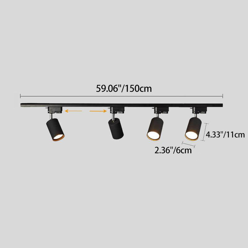Adjustable LED Track Lighting 3-Head Directional Ceiling Spotlight Metal Rail Fixture for Kitchen Living Room Bedroom Modern Home