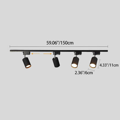 Adjustable LED Track Lighting 3-Head Directional Ceiling Spotlight Metal Rail Fixture for Kitchen Living Room Bedroom Modern Home
