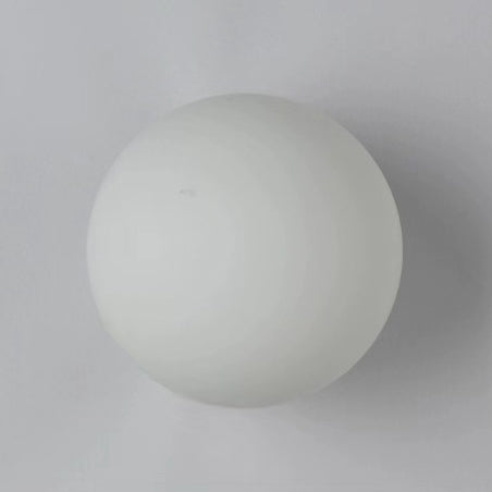 Globe Wall Light Fixture Spherical Shade Bedroom Hallway Ambient Lighting Contemporary Mount Minimal Design Clear Glass Room Accent