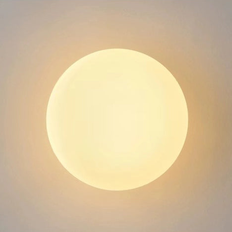 Globe Wall Light Fixture Spherical Shade Bedroom Hallway Ambient Lighting Contemporary Mount Minimal Design Clear Glass Room Accent