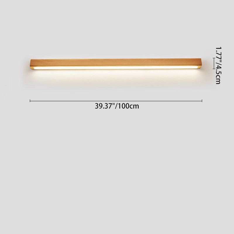 Minimalist Wooden LED Vanity Light Bar - Slim Profile Hardwired Bathroom Mirror Lighting for Modern Spaces