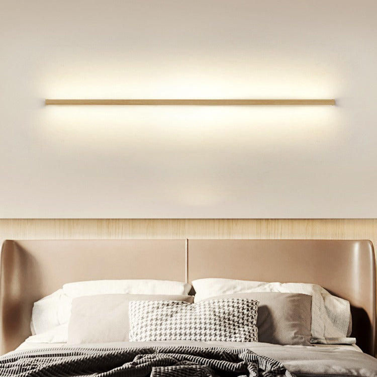 Minimalist Wooden LED Vanity Light Bar - Slim Profile Hardwired Bathroom Mirror Lighting for Modern Spaces