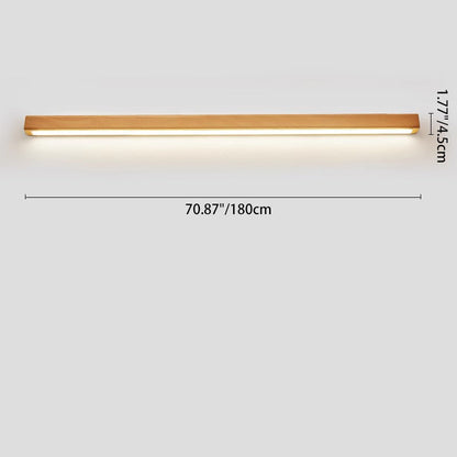 Minimalist Wooden LED Vanity Light Bar - Slim Profile Hardwired Bathroom Mirror Lighting for Modern Spaces