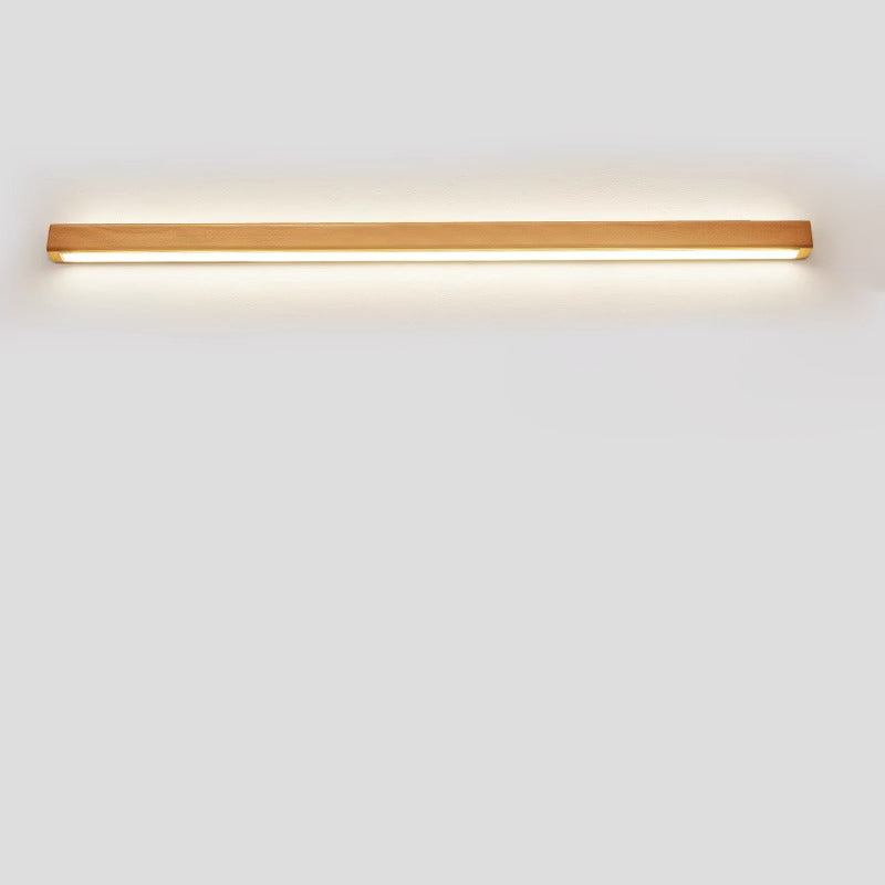 Minimalist Wooden LED Vanity Light Bar - Slim Profile Hardwired Bathroom Mirror Lighting for Modern Spaces