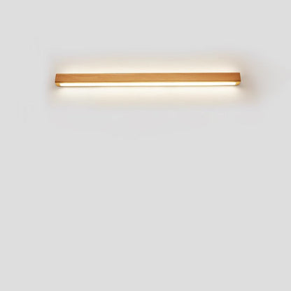 Minimalist Wooden LED Vanity Light Bar - Slim Profile Hardwired Bathroom Mirror Lighting for Modern Spaces