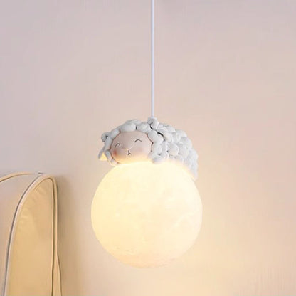 White Pendant Light with Animal Shapes for Kids Room, Adjustable G9 Socket Ceiling Lamp for Nursery Bedroom