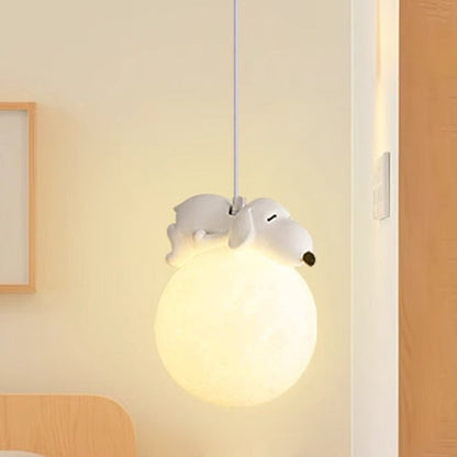 White Pendant Light with Animal Shapes for Kids Room, Adjustable G9 Socket Ceiling Lamp for Nursery Bedroom
