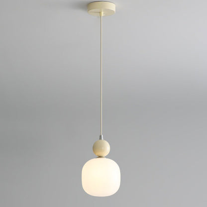Glass Pendant Light G9 Socket Scandinavian Design Adjustable Cord Resin Frame Modern Ceiling Fixture for Dining Room Bedroom Kitchen