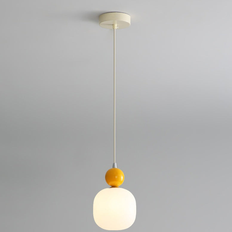 Glass Pendant Light G9 Socket Scandinavian Design Adjustable Cord Resin Frame Modern Ceiling Fixture for Dining Room Bedroom Kitchen