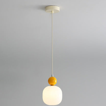Glass Pendant Light G9 Socket Scandinavian Design Adjustable Cord Resin Frame Modern Ceiling Fixture for Dining Room Bedroom Kitchen