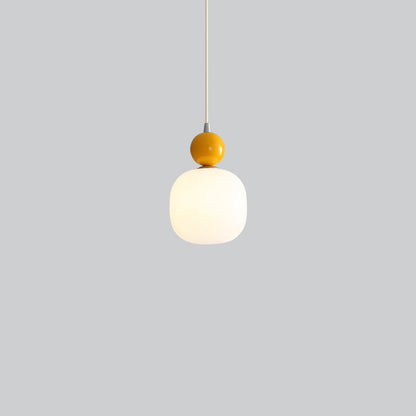 Glass Pendant Light G9 Socket Scandinavian Design Adjustable Cord Resin Frame Modern Ceiling Fixture for Dining Room Bedroom Kitchen