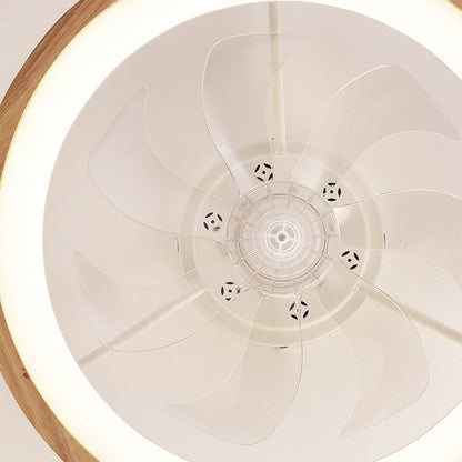 Ceiling Fan with Light 20 Inch Low Profile LED Fan Light Wood Finish Flush Mount for Bedroom Living Room Japanese Style Reversible Blades