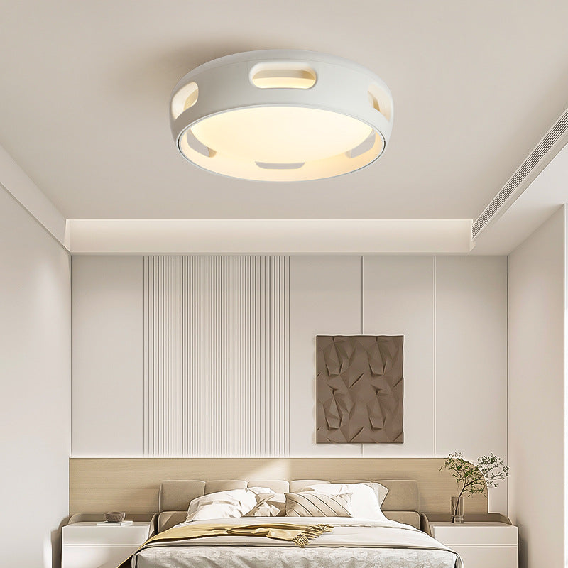 Dimmable LED Flush Mount Fan Light with Remote Control 15 Inch White Acrylic Fixture for Bedroom Living Room Hallway Quiet Air Circulation L