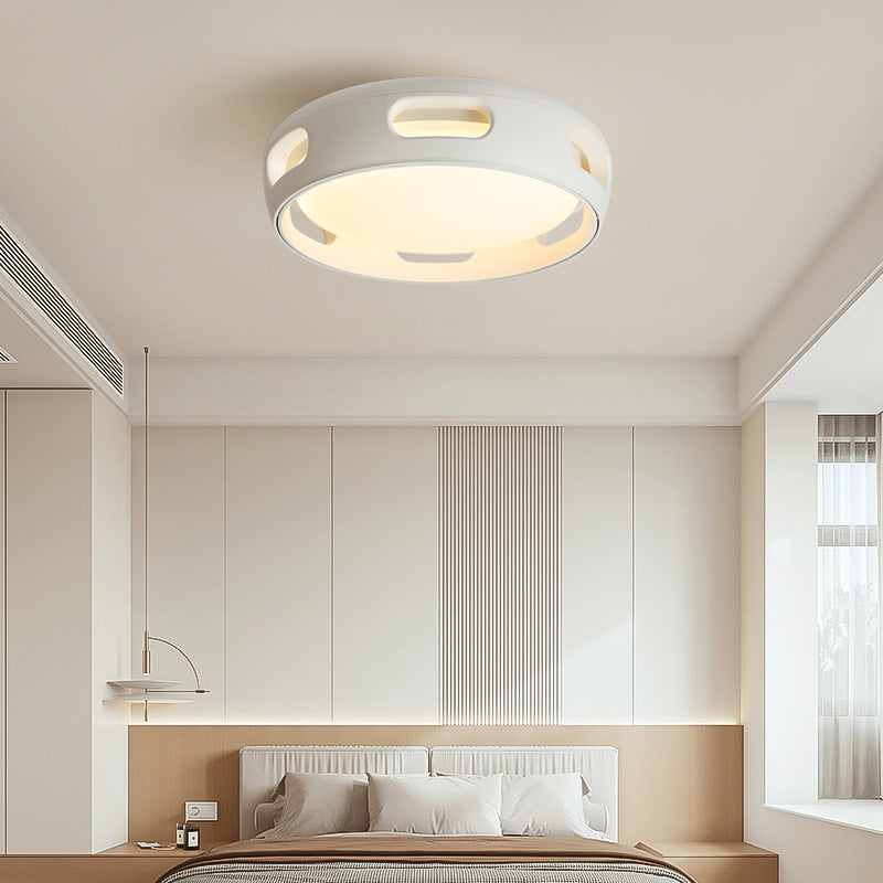 Dimmable LED Flush Mount Fan Light with Remote Control 15 Inch White Acrylic Fixture for Bedroom Living Room Hallway Quiet Air Circulation L