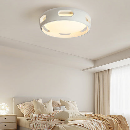 Dimmable LED Flush Mount Fan Light with Remote Control 15 Inch White Acrylic Fixture for Bedroom Living Room Hallway Quiet Air Circulation L