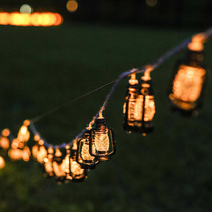 Vintage Festoon String Lights for Outdoor Patio Garden Party Decor, Solar Battery USB Powered LED Strand with 10-100 Warm White Bulbs