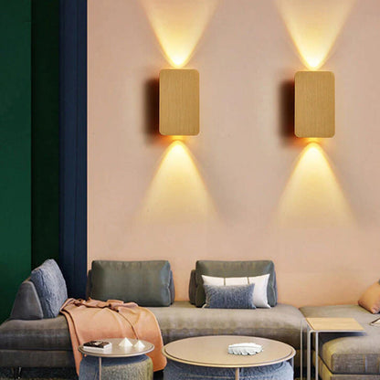 2-Light Aluminum Wall Sconce Modern Flat Rectangular LED Fixture for Bedroom, Hallway & Living Room | Hardwired Mount Lighting