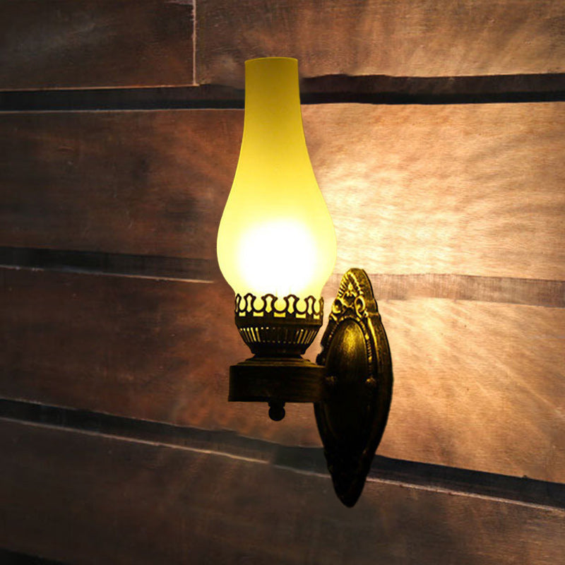 Applique en bronze à silhouette de lanterne à huile – Éclairage d'ambiance de 42 cm pour entrées et chambres – Douille E26 – Luminaire intérieur encastré
