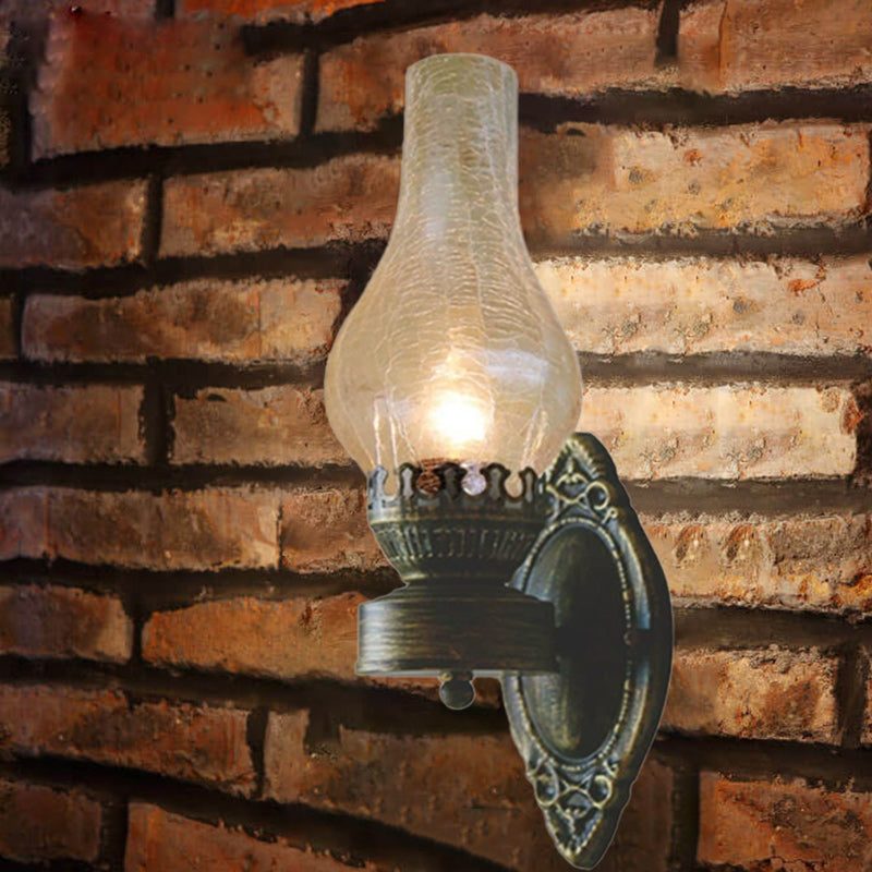 Applique en bronze à silhouette de lanterne à huile – Éclairage d'ambiance de 42 cm pour entrées et chambres – Douille E26 – Luminaire intérieur encastré