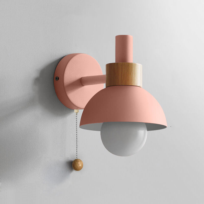 Single-Light Globe Wall Sconce Hardwired Fixture E26 Base Modern Iron & Glass Shade for Bedroom Living Room Hallway Entryway Dining Room