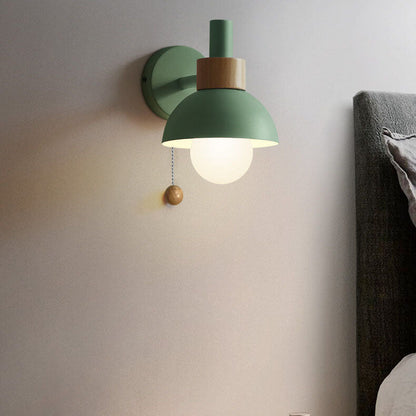 Single-Light Globe Wall Sconce Hardwired Fixture E26 Base Modern Iron & Glass Shade for Bedroom Living Room Hallway Entryway Dining Room
