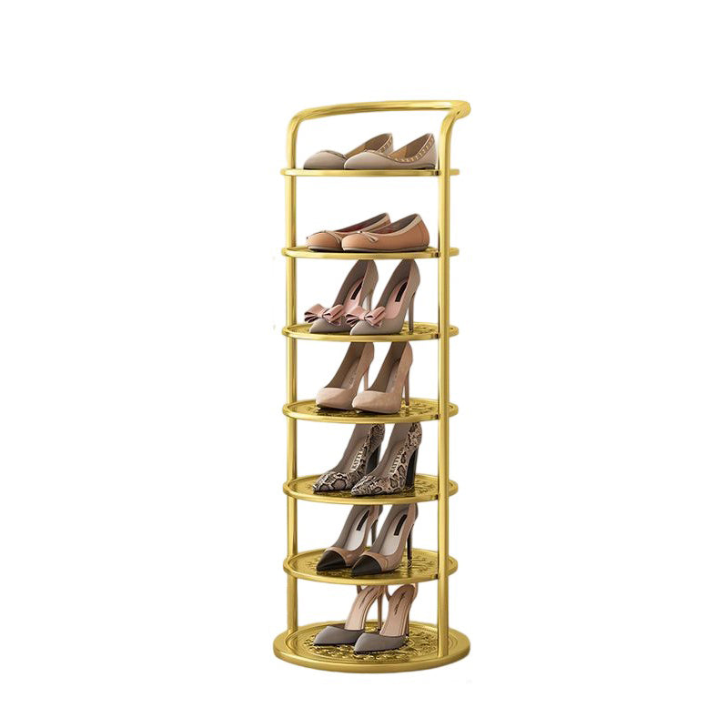 Metal Shoe Rack Tower – Vertical Round Organizer for Entryway & Closet – 5 to 8 Tier Storage