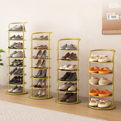Vertical Footwear Tower 30 in Tall Multi-Level Steel Frame Hallway Organizer Slim Profile Space Saver for Apartments Dorms Modern Entryways