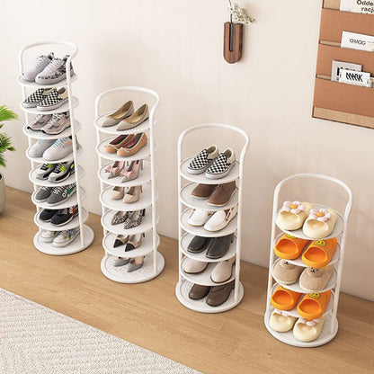 Vertical Footwear Organizer Rack Multi-Level Steel Frame Tower for Hallway Closet Bedroom Entryway Organization