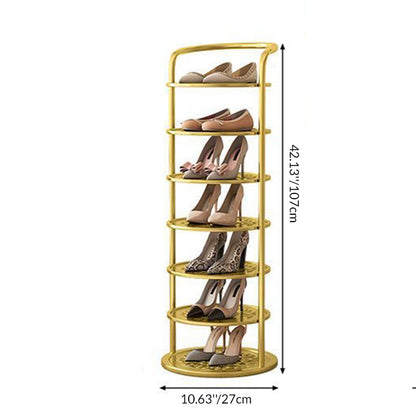 Vertical Footwear Organizer Rack Multi-Level Steel Frame Tower for Hallway Closet Bedroom Entryway Organization