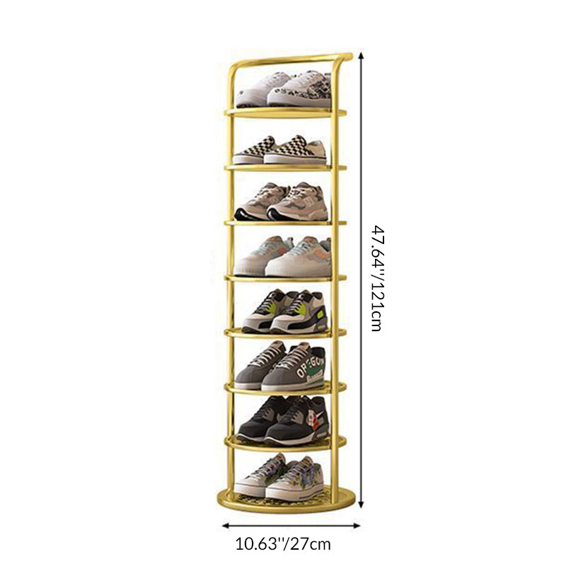 Metal Shoe Rack Tower – Vertical Round Organizer for Entryway & Closet – 5 to 8 Tier Storage