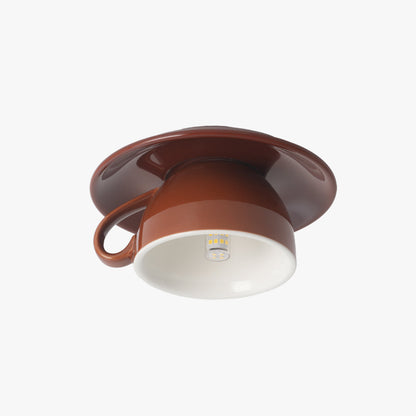 Plafonnier en céramique en forme de tasse à café – Montage encastré disponible en jaune, bleu, rose et autres coloris pour chambre, salle à manger et salon