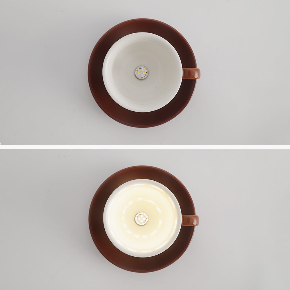 Plafonnier en céramique en forme de tasse à café – Montage encastré disponible en jaune, bleu, rose et autres coloris pour chambre, salle à manger et salon