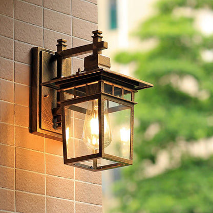 Outdoor Sconce Lantern E27 Socket Cast Metal Housing 15 in Height Weather Resistant Fixture for Entryway Porch Patio Garden Pathway Lighting
