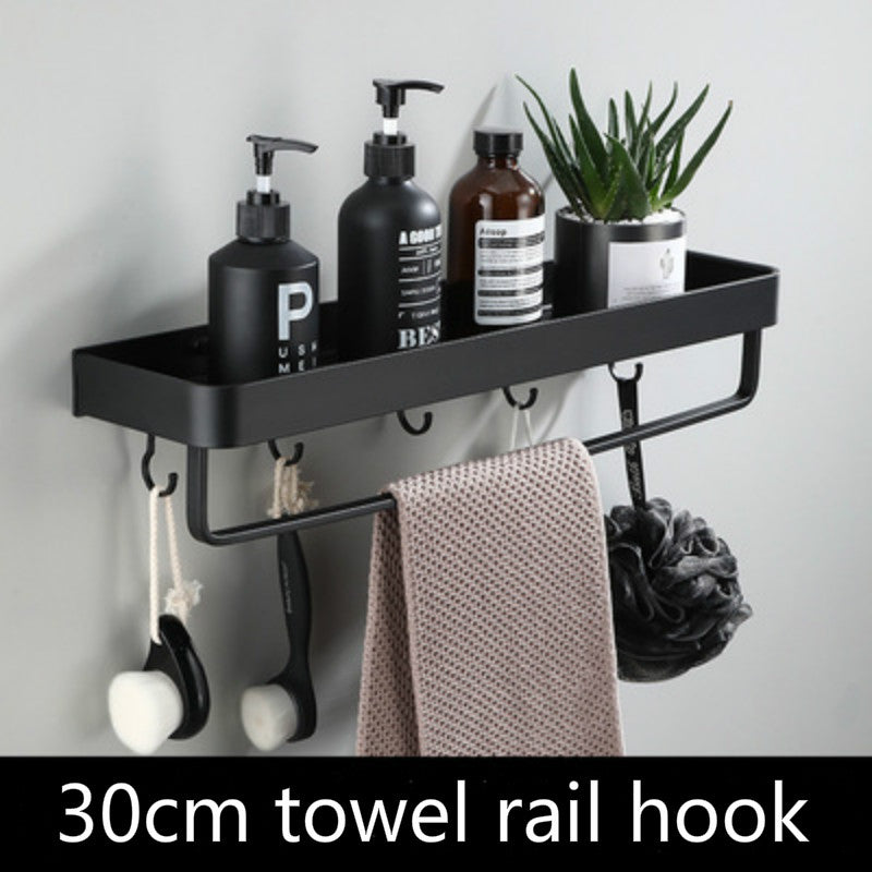 No-Drill Aluminum Bathroom Shelf – Space-Saving Wall Organizer for Shampoo & Toiletries