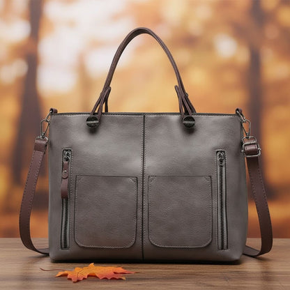 Genuine Leather Shoulder Bag with Adjustable Strap - Flap Closure Handbag for Women, Everyday Crossbody Purse