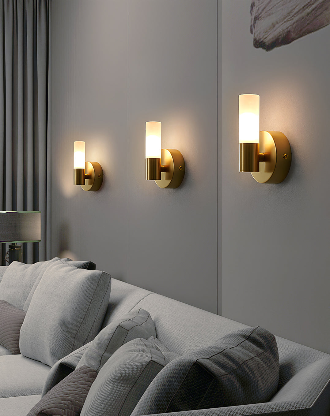 Applique murale moderne avec éclairage LED basse consommation pour chambre, couloir et salon | Luminaire d'intérieur classique en métal et verre