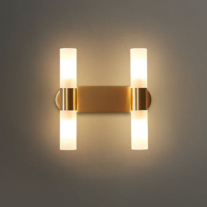Applique murale moderne avec éclairage LED basse consommation pour chambre, couloir et salon | Luminaire d'intérieur classique en métal et verre