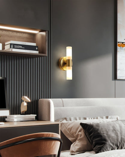 Applique murale moderne avec éclairage LED basse consommation pour chambre, couloir et salon | Luminaire d'intérieur classique en métal et verre