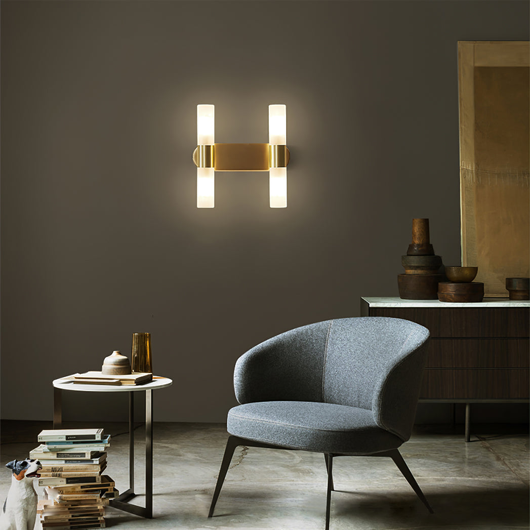 Applique murale moderne avec éclairage LED basse consommation pour chambre, couloir et salon | Luminaire d'intérieur classique en métal et verre
