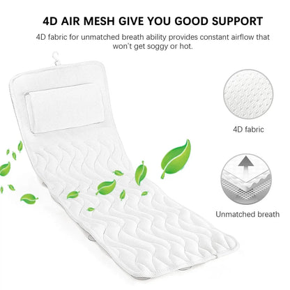 Coussin de bain complet Ortekor pour baignoire avec design antidérapant et matériau respirant pour un confort ultime