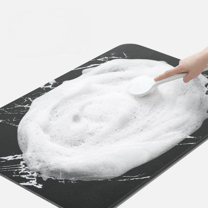 Quick Dry Diatom Stone Bath Mat with Non-Slip Base | Modern Marble Design for Moisture Control
