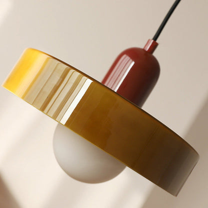 Glass Pendant Lamp 12 Inch Adjustable Height Ceiling Fixture for Bedrooms Nightstands Modern Minimalist Nordic Hanging Light E27 Socket for