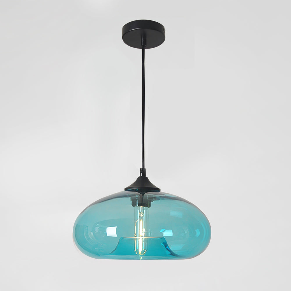 Transparent Glass Drop Fixture 11 Inch E26 E27 Socket Overhead Lighting for Kitchen Island Dining Table Breakfast Nook Entryway Foyer
