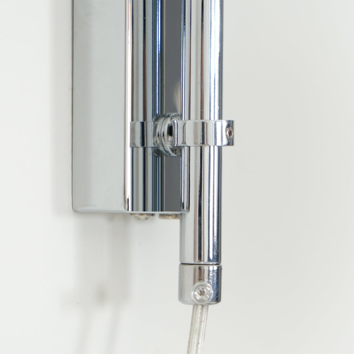Swing Arm Wall Sconce Chrome Metal Adjustable Reading Light E26 LED Bedroom Bedside Task Lighting for Home Office Study