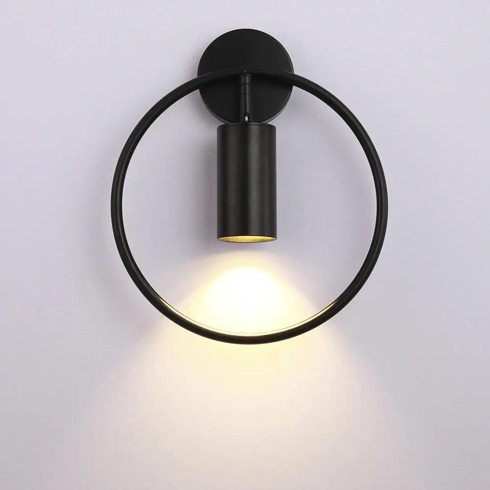 Curved Metal Wall Sconce Light with Linear Arm Design | Modern Lighting for Bedroom Living Room Hallway | Available in Black Gold & Black-Go