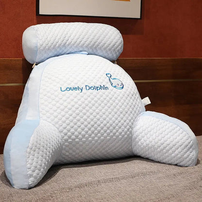 Foam Wedge Pillow for Sitting Up in Bed with Quilted Cover 24 Inches Wide – Angled Support Cushion for Reading Watching TV Relaxing on Sofa
