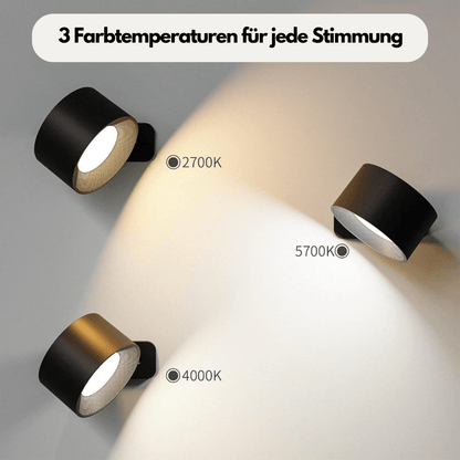 Portable LED Wall Sconce with USB Charging – 360° Swivel Head for Bedroom, Hallway, Reading Nook & Home Office